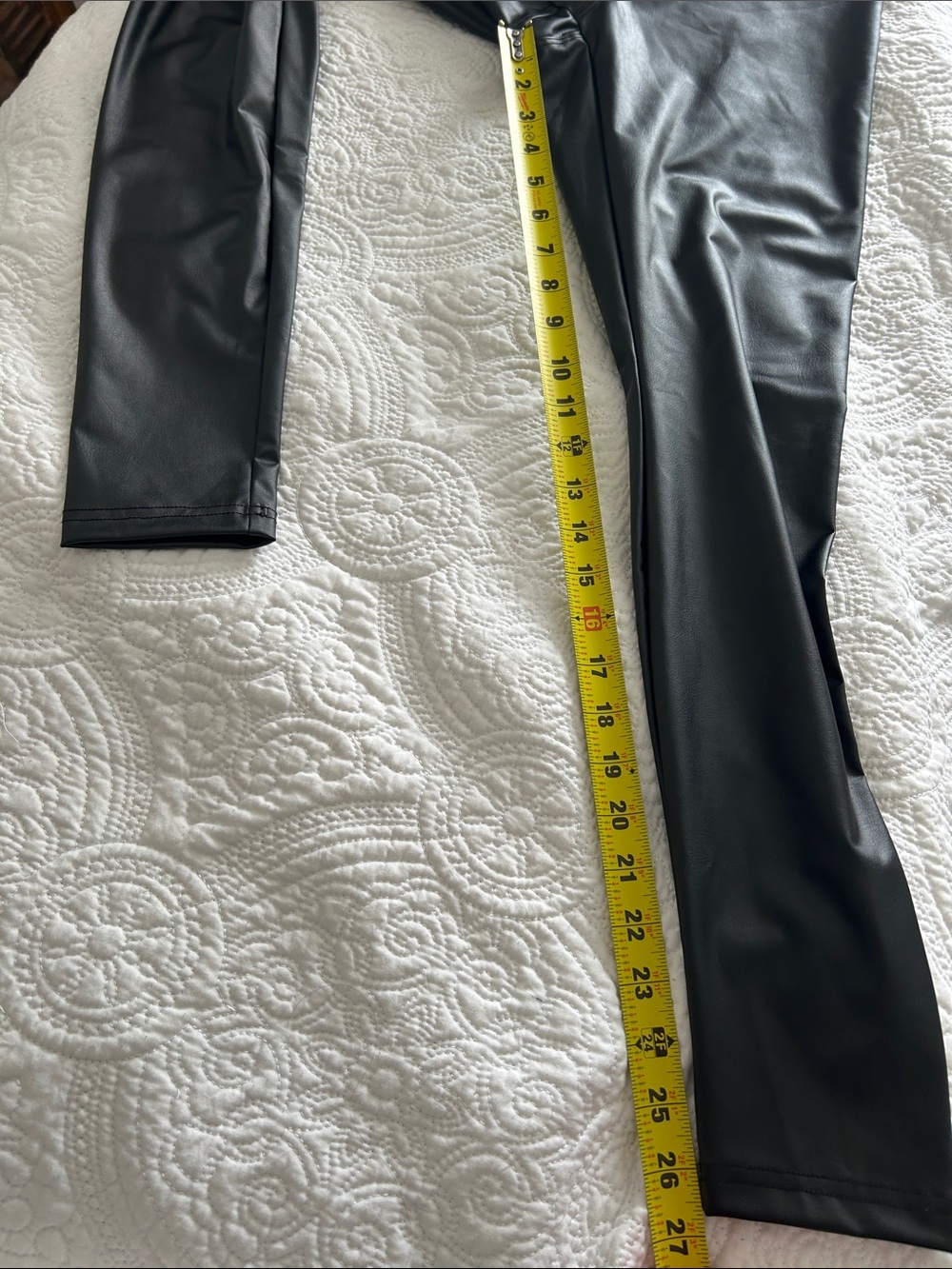aerie Black Faux Leather High-Waist Leggings - Picture 8 of 9